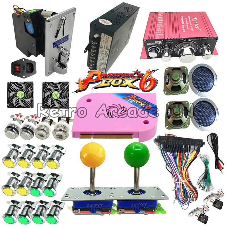 Полный Комплект Аркады с 3D Pandora Box 6 PCB 1300 в 1 плата Jamma жгут монета акцептор джойстик