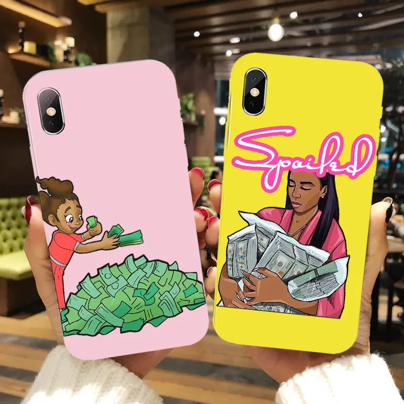 MAKE MONEY Not Friends Kash Black head Girl Fundas чехол для iPhone X XR XS Max 8 7 6s Plus матовый Силиконовый ярких
