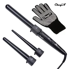 3 в 1 бигуди для волос керамический стиль Керлинг палочка волна 09-25 мм профессиональные волосы железо крупные бигуди+ перчатки инструмент для укладки волос