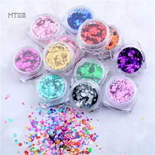 Mtssii Round Mirror Nail Ultrathin Sequins Colorful Decoration Set 1g Gold Dust Manicure Nail Art Glitter Chrome Powder Tips