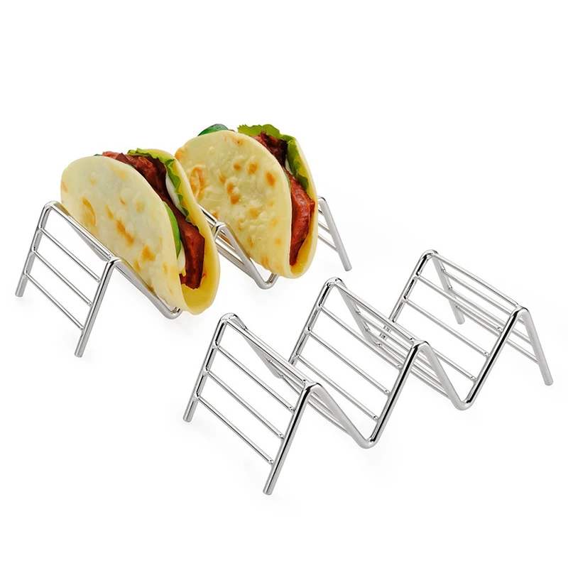 Нержавеющая сталь Taco держатель Мексиканская подставка для еды вмещает жесткие