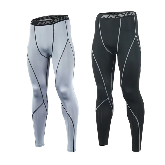 ARSUXEO компрессионные штаны для бега, колготки для мужчин, для тренировок, фитнеса, Спортивные Леггинсы, для спортзала, для пробежек, брюки, мужская спортивная одежда, для йоги - Цвет: K3 NO 09