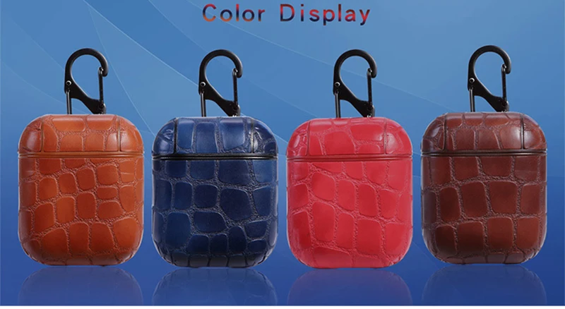 For Airpods Cover Stone Texture PC + PU Leather Cases For Air pod Protector Shell For Apple Earpods Covers For AirPod Skin (20)