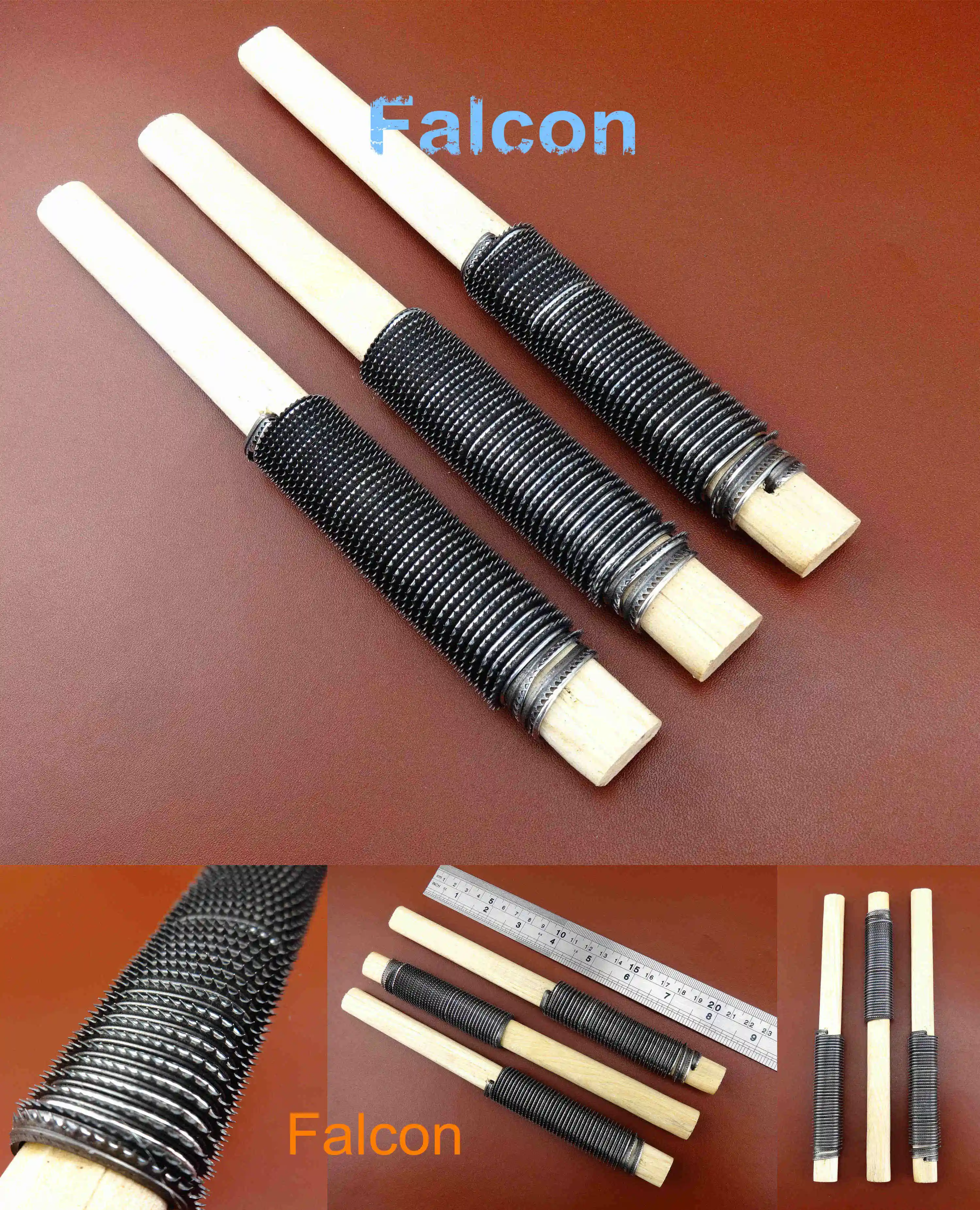 

3pcs Leather Craft Shoemaker Cobbler Shoes Tyre Repair Serrated File Rasp Tool Set - Sewing Stitching Carving Stamping Knife Cut