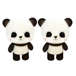 ПВХ Flocking Panda Детские игрушки для девочек детский день рождения Рождественский подарок мягкий плюшевый чучело рюкзак брелок подвеска Кукла