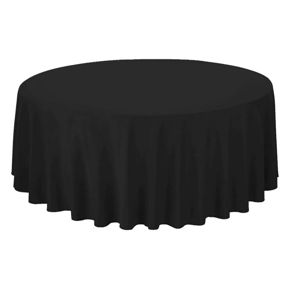 

2017 New Arrival Rushed 10pcs 108" Double Stitched Polyester Tablecloth Round Table Cover For Banquet Wedding Party Decoration
