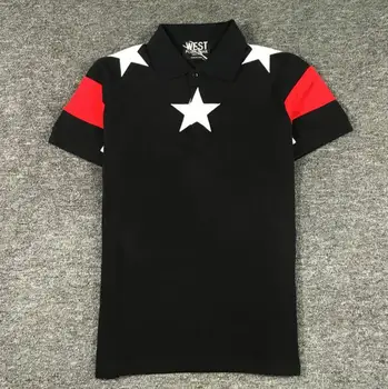 

High New Novelty 2017 Men High Embroidery Star Fashion Polo Shirts Shirt Hip Hop Skateboard Cotton Polos Top Tee S-2XL #B68