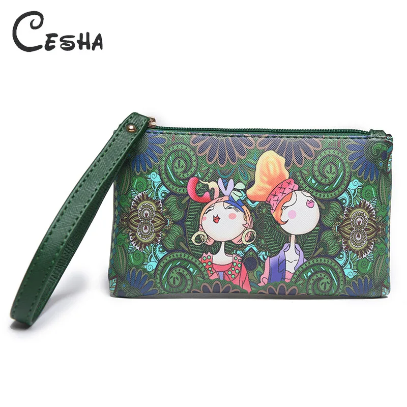 

Forest Series Simple Designed Fashion Cartoon Printing Women Handbag High Quality PU Leather Girl's Phone Bag Purse Bag