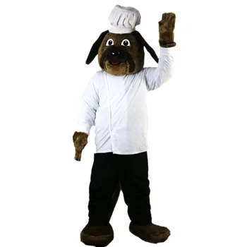 Billige Heißer Verkauf Braun Hund Küchenchef Maskottchen Kostüm Erwachsene Größe Halloween Outfit Phantasie Kleid Anzug Freies Verschiffen 2019New