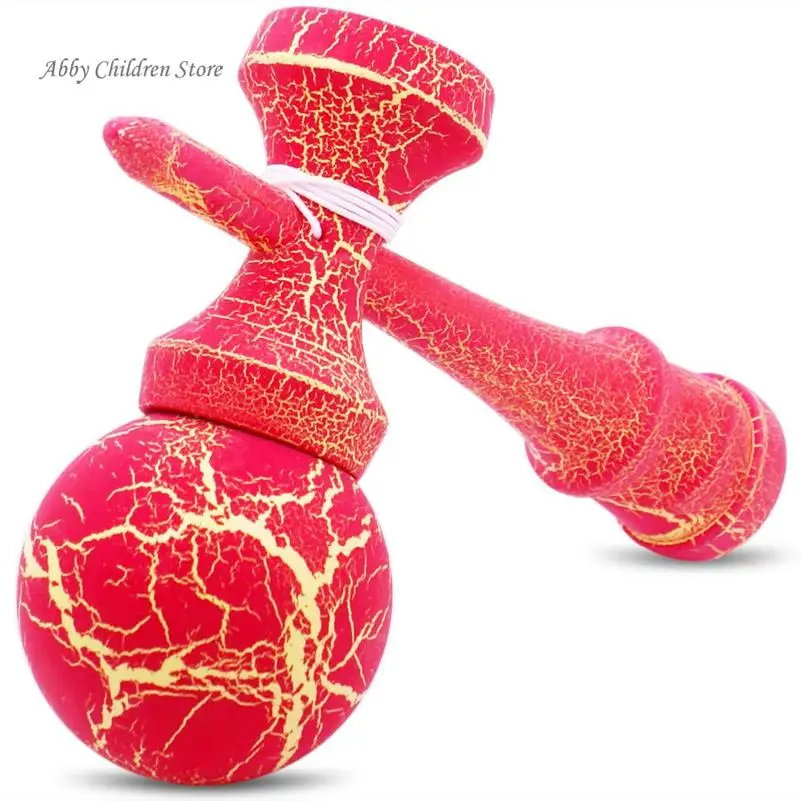 Abbyfrank 25 см полный трещины Jumbo Профессиональный Kendama деревянная игрушка Большой