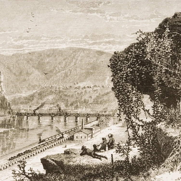 Harpers Ferry Circa 1870S. From American Pictures Drawn With Pen And Pencil By Rev Samuel Manning Circa 1880 (16 x 12)