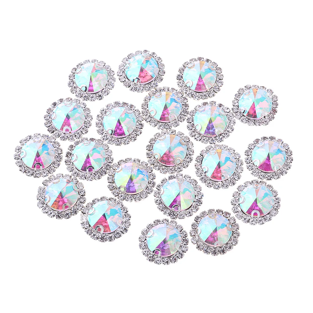 20Pcs Glass Rhinestone Sewing On Clothes Wedding Dress DIY Fashion Rhinestone Decoration Sticker Sewing Accessories