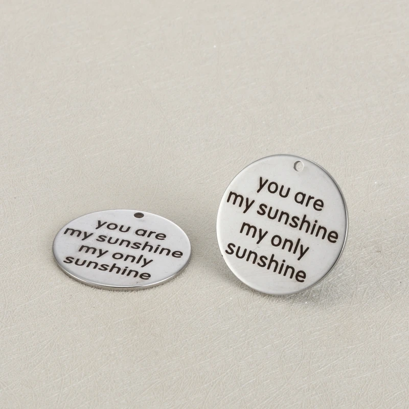 

Подвеска из нержавеющей стали с гравировкой «You Are My Sunshine My Only Sunshine», 25 мм