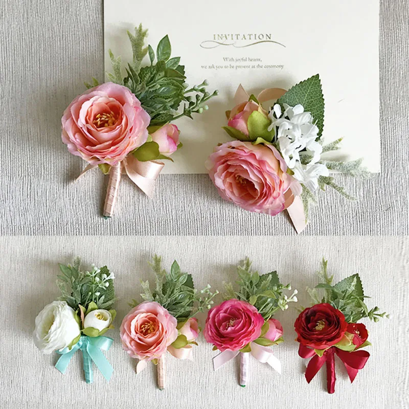 wedding wrist corsage boutonniere marriage  (2)