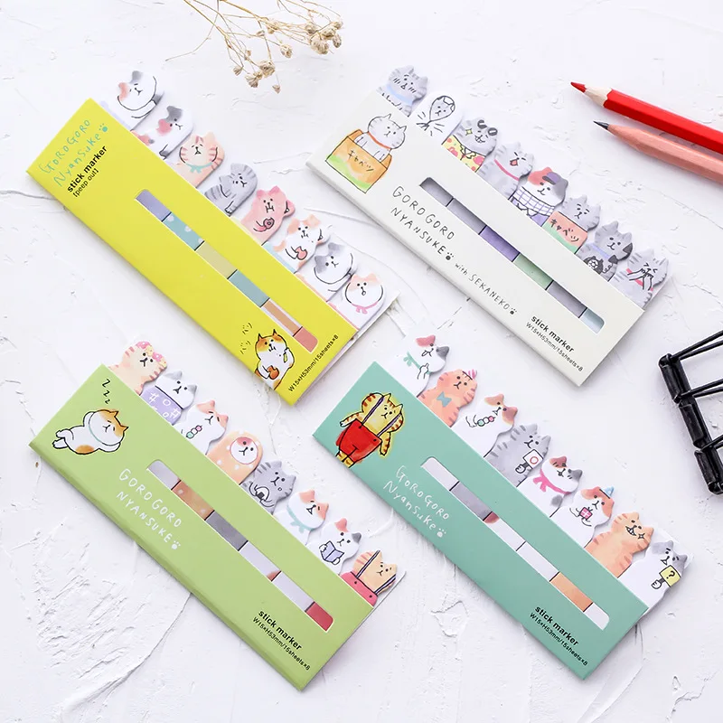 Cute Animal Sticker Post Bookmark Marker Memo Index Tab Sticky Notes Note Pads