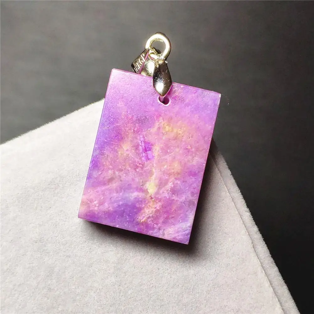 

Natural Sugilite Necklace Pendant 21x15x5mm Lucky Clear Rectangle Stone Women Men Love Anniversary Gift Fashion Pendant AAAAA