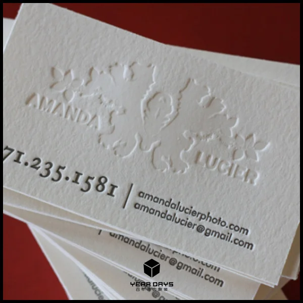 High Quality Debossed Printing Custom Business Cards White High Quality Debossed Printing Custom Business Cards White Background Rectangle Name Clear 350gsm Cotton Paper