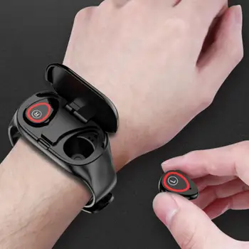 

Sport Watch 0.96" M1 Smart Watch With Bluetooth Earphone Heart Rate Monitor Smart Wristband Long Time Standby Wireless Earbud