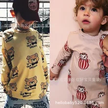 Коллекция года, новая детская одежда на осень и зиму свитер с длинными рукавами и рисунком медведя хлопковые штаны пижамы штаны для сна