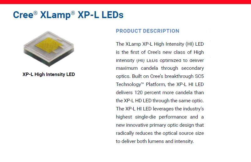 CREE XP-L HI V3 details