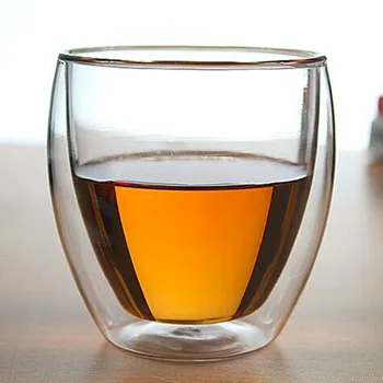 

RSCHEF Double layer hand-blown egg-shaped glass cup 250 ml high coffee cup temperature water cup