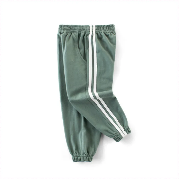 Sifafos/детские штаны повседневные хлопковые спортивные тонкие брюки для маленьких мальчиков, Длинные однотонные штаны, детская одежда - Цвет: green