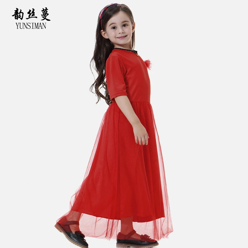 

Kids Summer Dress for Girls 2 4 6 8 10 12 to 14 Years Black Mesh O-neck Milk Silk Dresses Girls Maxi Dress Vestido Minnie 19C3A