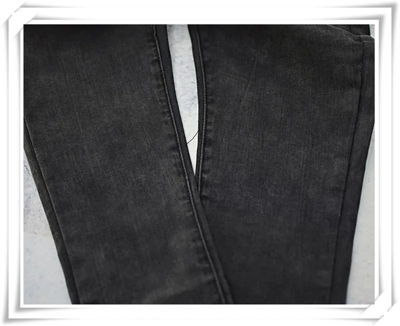European and American women's wear high-waisted black super stretch acid-washed jeans and short leg trousers cross border women's wear (11)