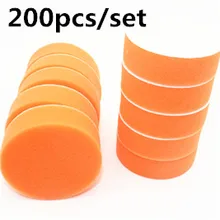 200PC 80mm 3\" flat High Gross Polishing Buffing Pad Kit for Car Polisher Buffer Sponge Clean waxing Auto paint maintenance care