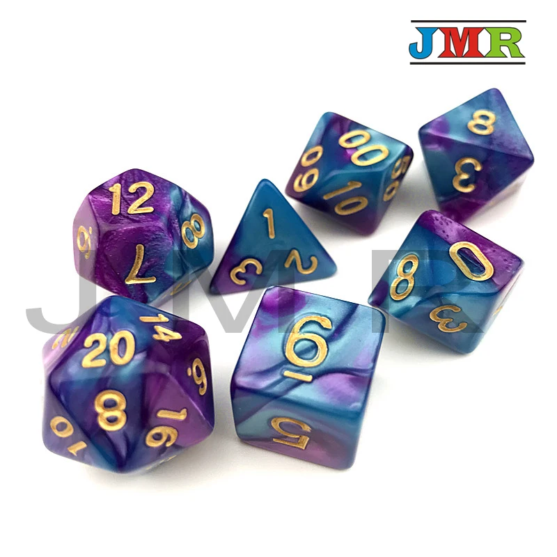 DND GWHOLE Polyhedral Dice Set for Dungeons and Dragons Table Game Dice for D&D GRP with Black Pouch Purple Blue DND GWHOLE Polyhedral Dice Set for Dungeons and Dragons Table Game Dice for D&D GRP with Black Pouch Purple Blue