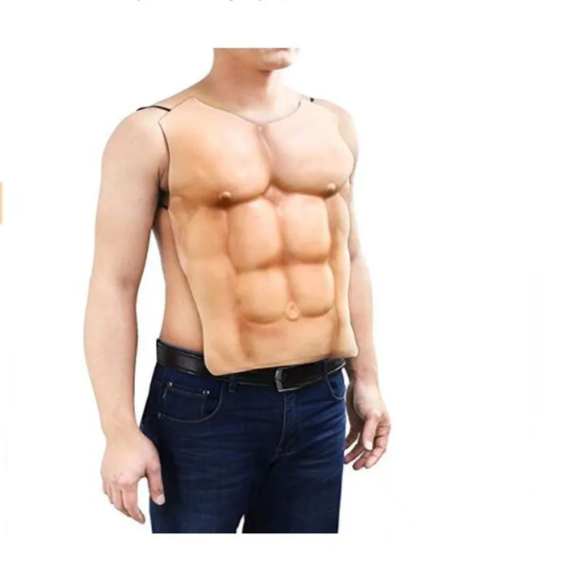 Fake Muscle Chritmas Props Cosplay Makeup Halloween Masquerade Ches Costume Funny Chest (7)