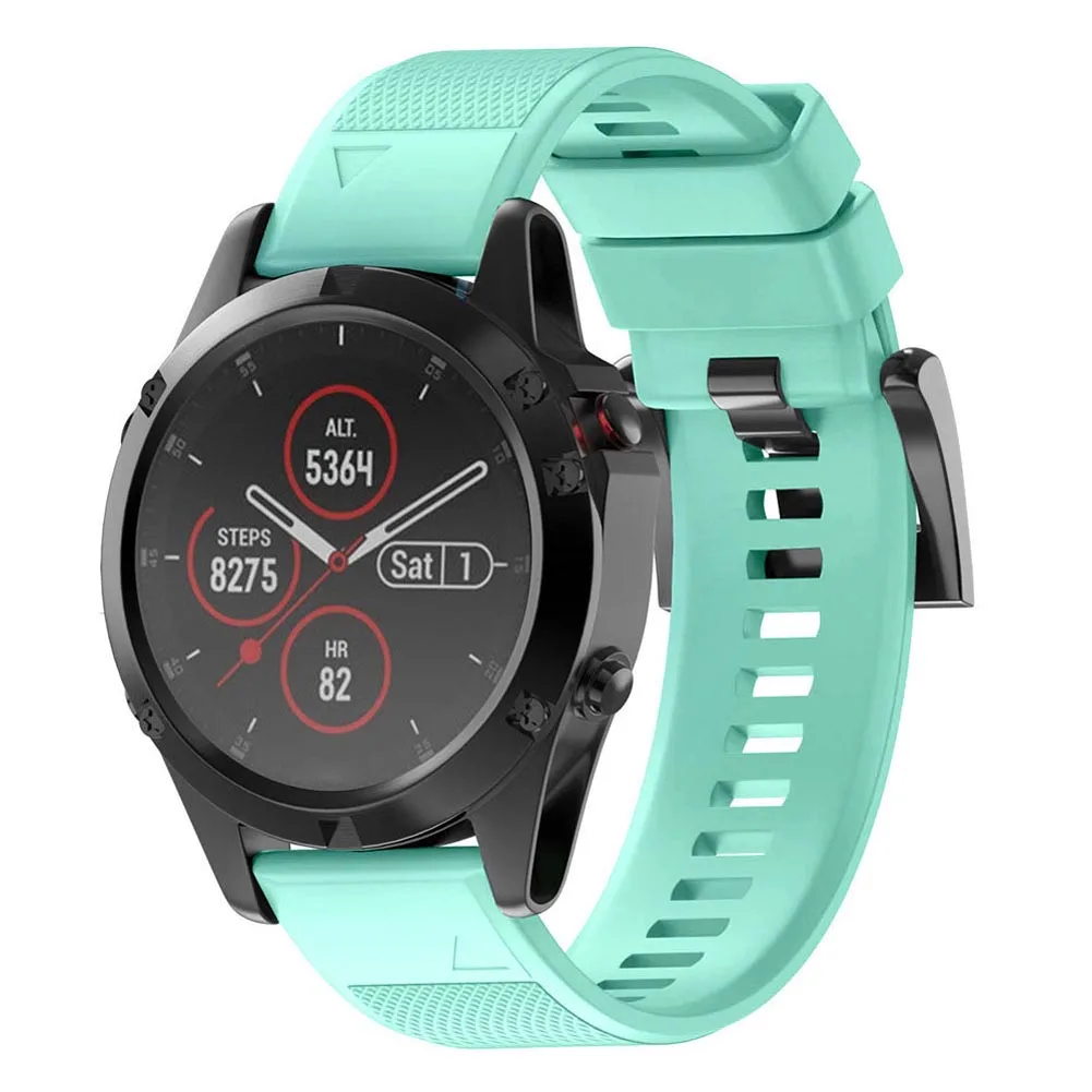 Сменный ремешок для часов мягкий силиконовый ремень для часов Garmin Fenix 5 Plus HSJ-19 - Цвет: light green