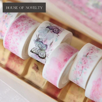 

Romantic Cherry Blossom Sakura Show Paper Washi Tape Adhesive Tape DIY Scrapbooking Sticker Label Masking Craft Tape