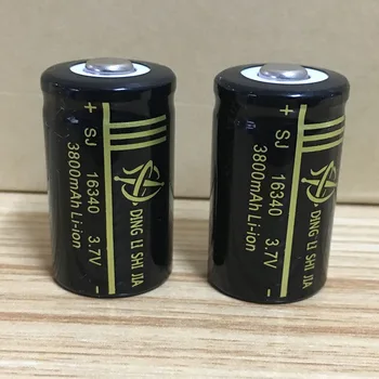

DING LI SHI JIA 4pcs 16340 Battery 3.7V Rechargeable 3800mAh Lithium Li-ion Battery CR123A Batteries for Laser Pen Cell