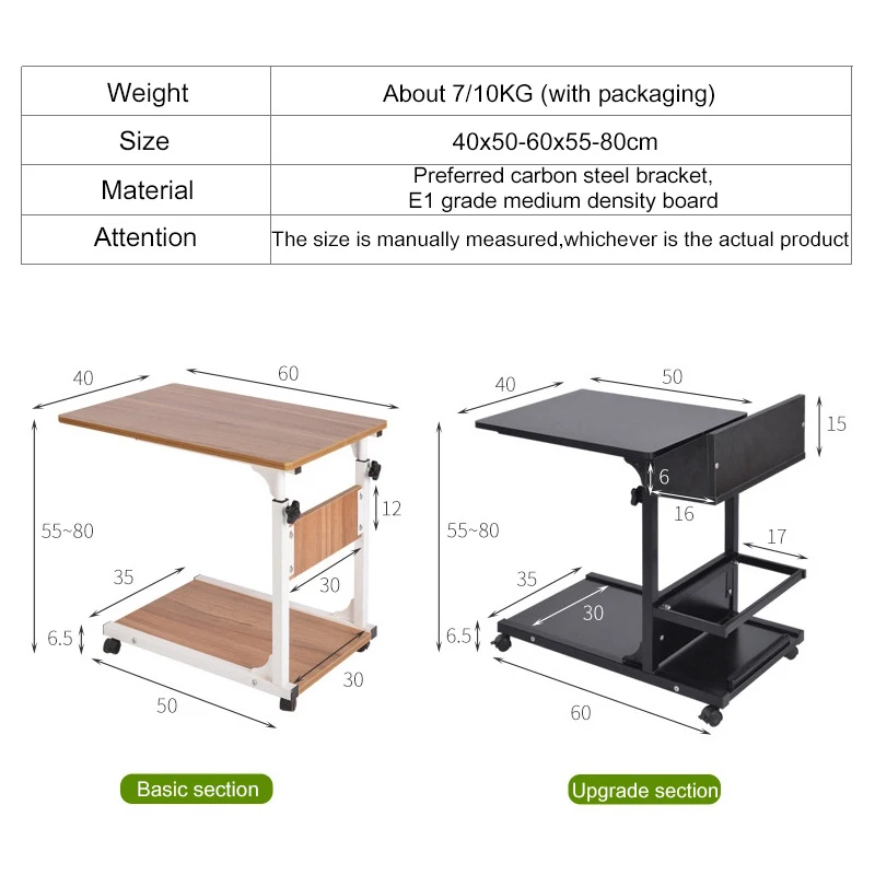  Wooden Laptop table mobile computer office desk Living Room adjustable bed End Table coffee table f