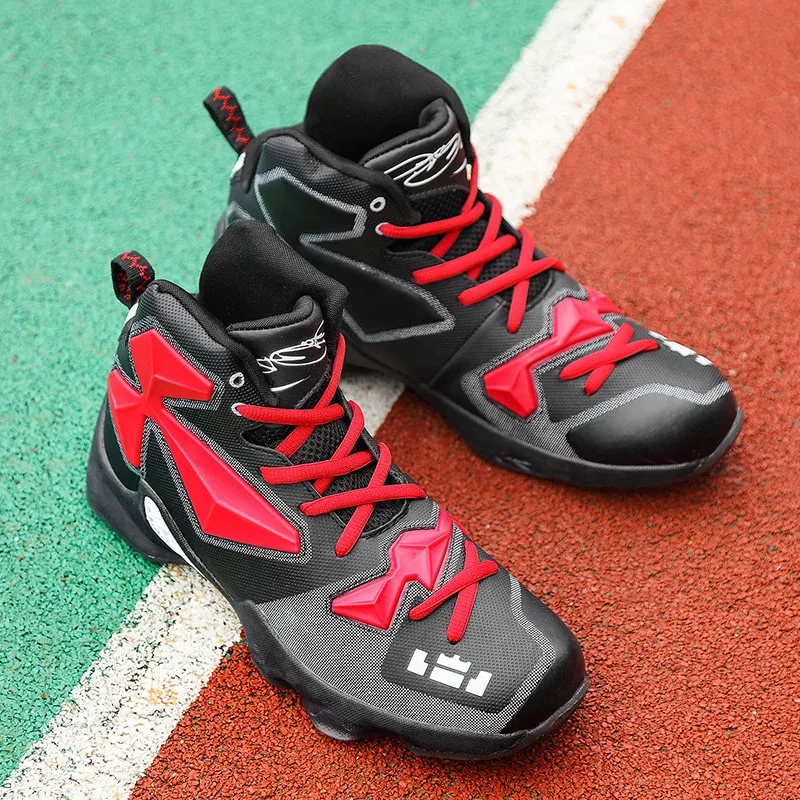 Alto-top hombres de baloncesto de chicos zapatos de mujer zapatos transpirable amortiguación formación zapatillas de baloncesto profesional cesta homme baloncesto