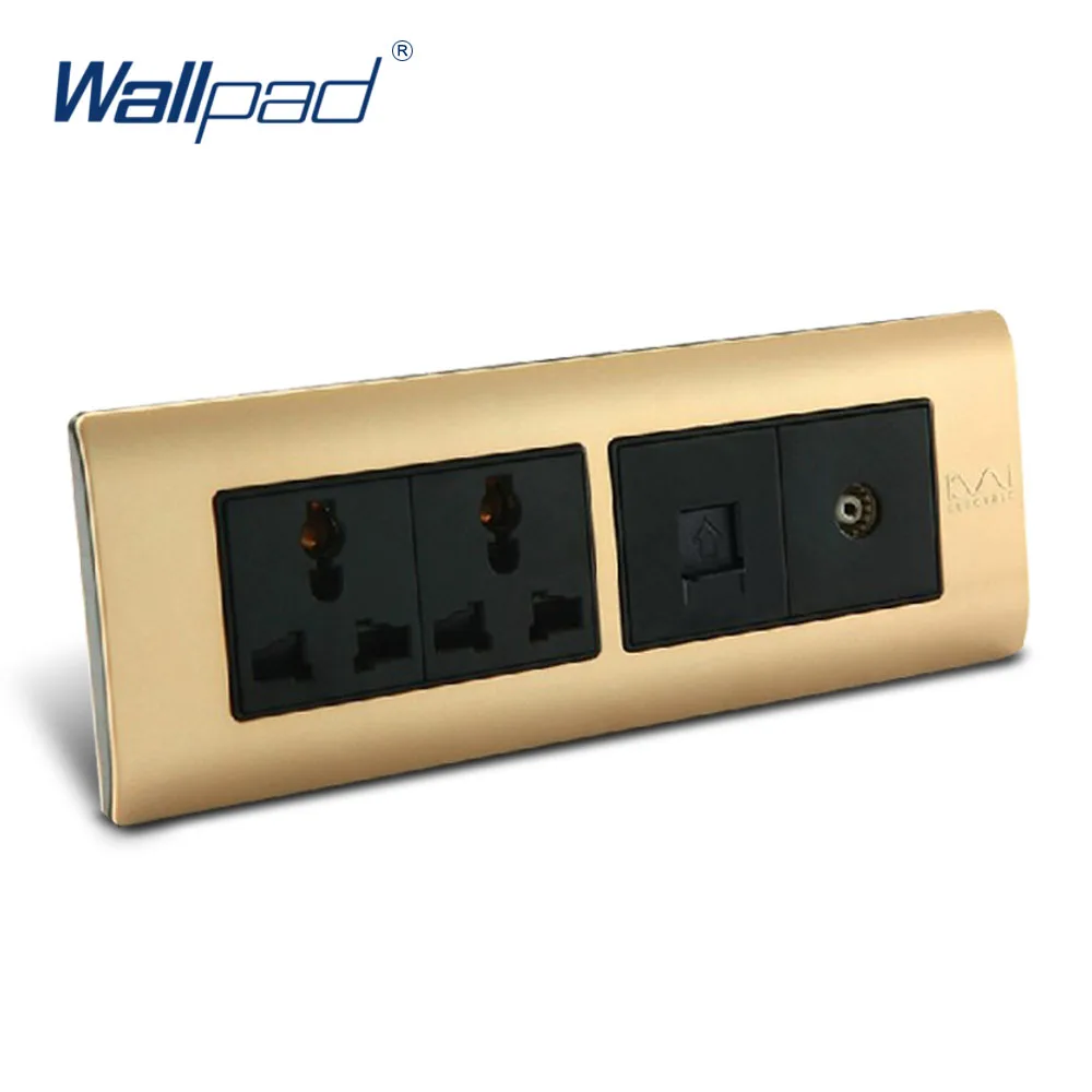 

Computer And TV 6 Pin Socket Wallpad Luxury Wall Switch Panel C5-Series 197*72mm 10A 110~250V