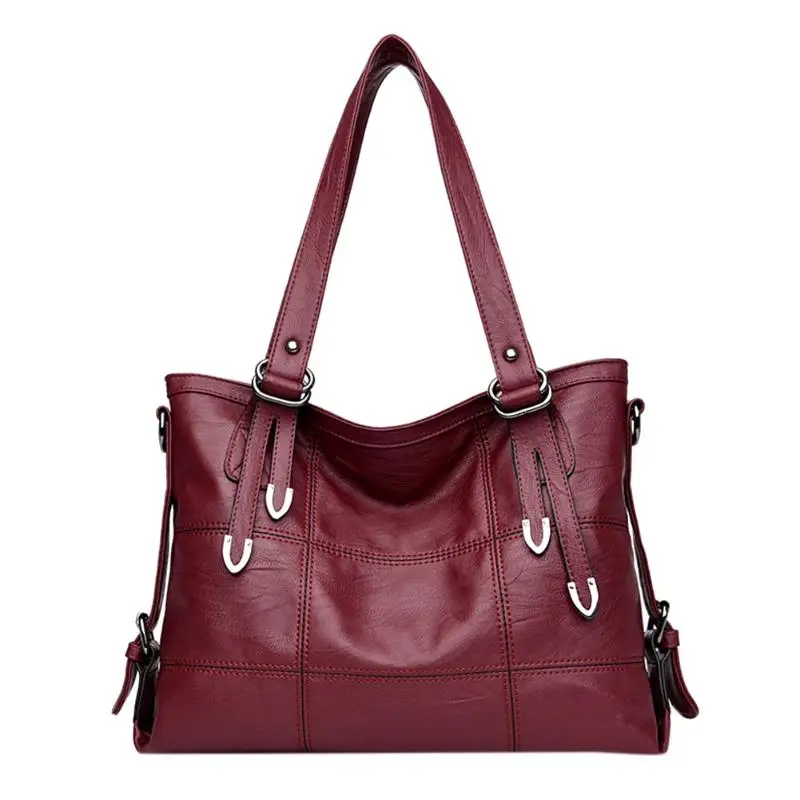 Большие женские сумки в стиле ретро, модная сумка через плечо из искусственной кожи известного бренда, Женская Большая Сумка-тоут, женская сумка через плечо