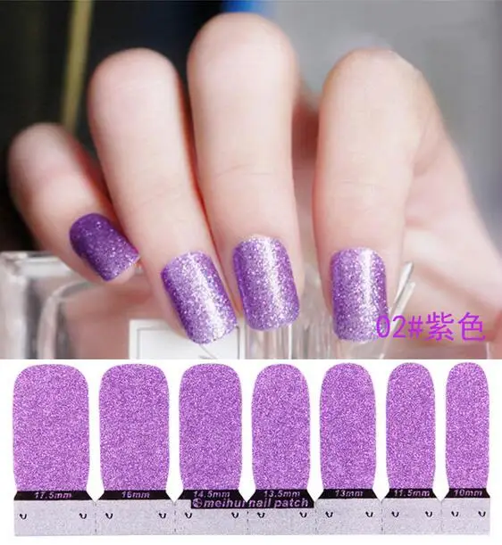 

BUYTOES Purple New Fashion French Style waterproof Nail Manicure DIY Nail Art Tips Guides Nail Art Stickers ,9colors for choose