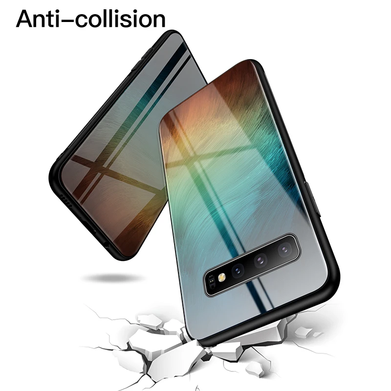Роскошный цветной градиентный чехол для телефона из закаленного стекла Samsung Galaxy