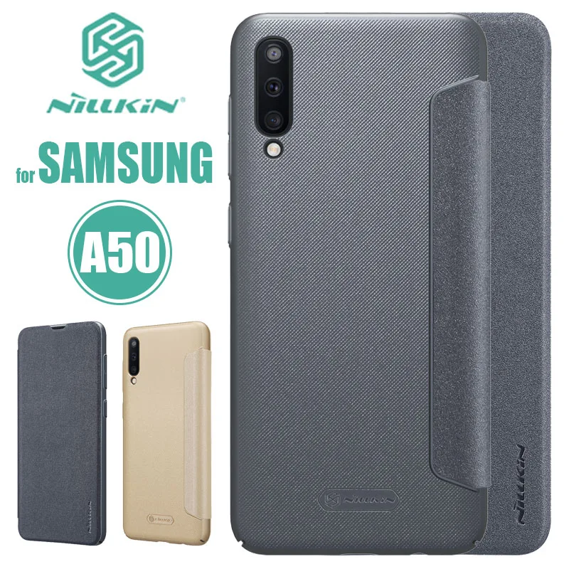 Для Samsung Galaxy A50 чехол Nillkin Sparkle роскошный Флип кожаный Жесткий ПК задняя крышка для