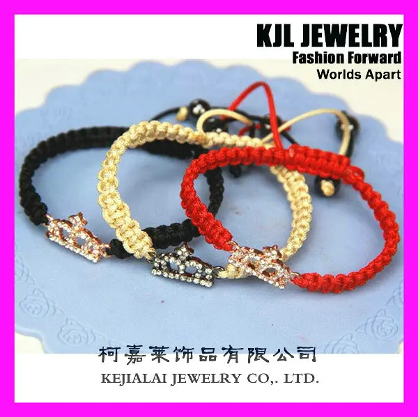 15pcs Macrame cord braiding bracelet Rose gold Gunmetal rhinestone Princess crown | Украшения и аксессуары