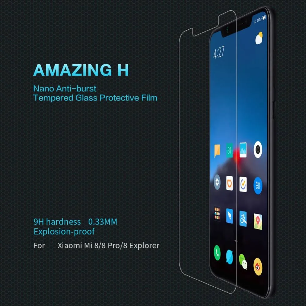 

for Xiaomi Mi 8 glass screen protector 6.21" Tempered glass for Xiaomi Mi 8 Pro protective film screen protection on camera