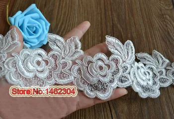 

8cm wide Beautiful Off White Flower Guipure Lace Trim Aplique Trimmings DIY Wedding Sewing