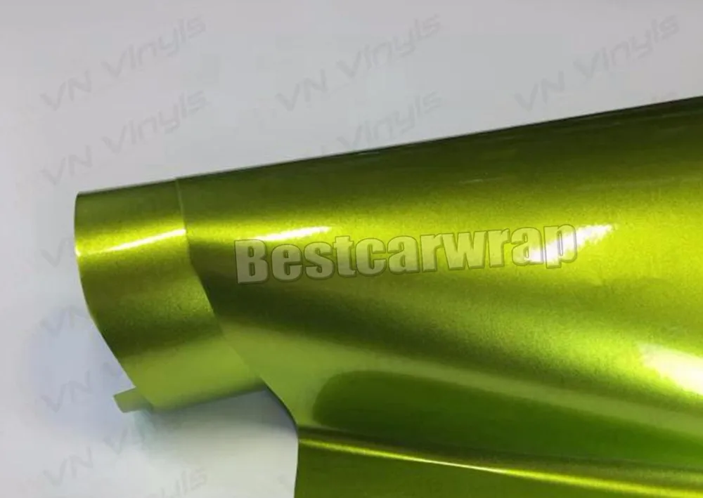florencent yellow lime lemo Glossy metallic car wrapping film mid night candy vhicle boat plane covering styling skin Foil 3m 1080 arlon Graphic hexis (31)