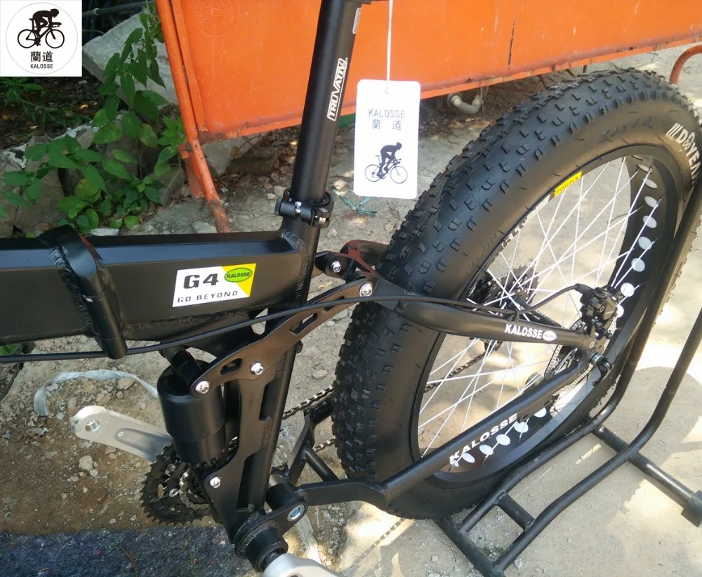 Top Kalosse Folding  DIY colors  Snow bike  26*4.0  tires Soft-tail mountain  bike   24/27/30 speed     tyre dirt bike 4