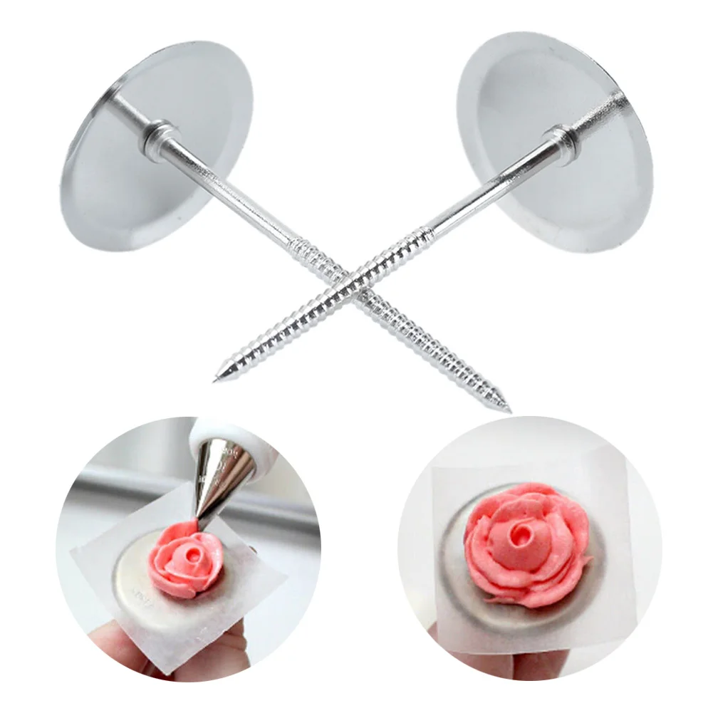 2pcs Silver DIY Bake Cake SugarCraft Flower Icing Cream Cupcake Stand
