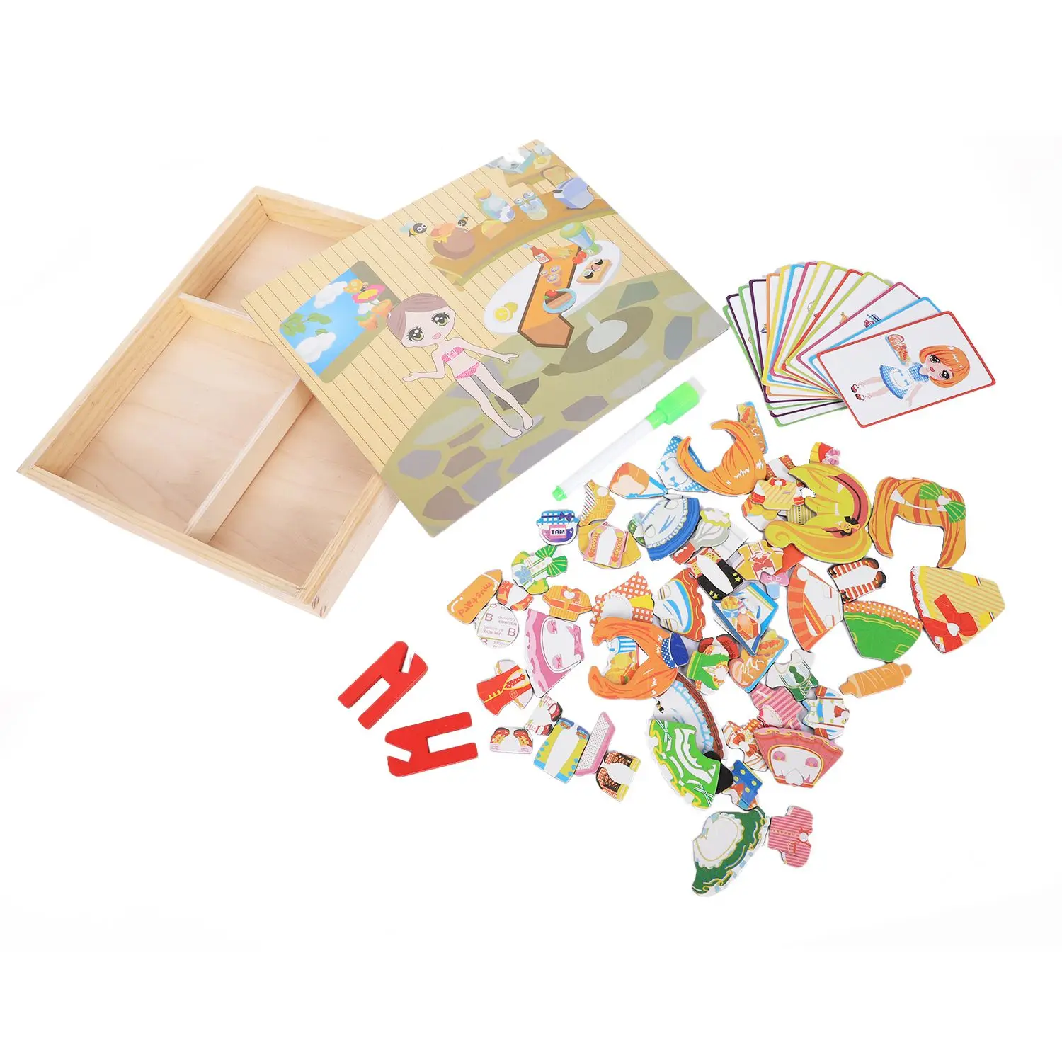 

magnetic fun jigsaw children wooden puzzle board box pieces games cartoon educational drawing baby toys for girls