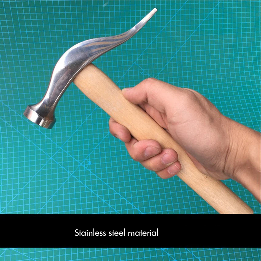

Stainless Steel Shoes Repairs Hammer with Wood Handle Shoemaking Repairing Hammer Woodworking Hammer Shoe Leather Hardware Tool