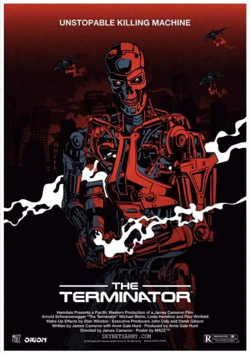 sci fi terminator unstopable killing machine retro vintage movie